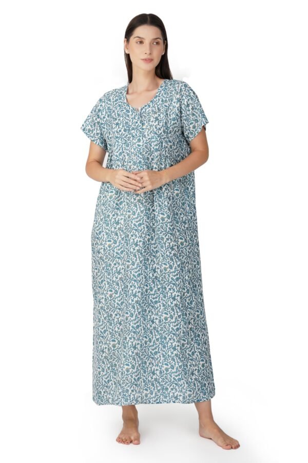 1.1 Blue - Zipper Closure Nighty D1