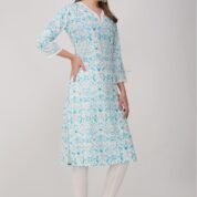 1.2 Blue - Kurti With V Neck P1D1