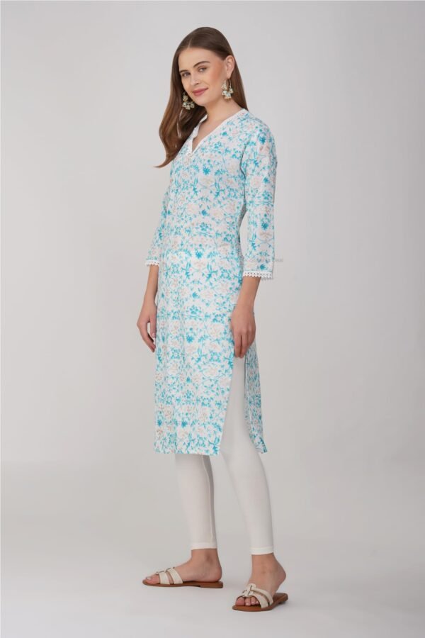 1.3 Blue - Kurti With V Neck P1D1