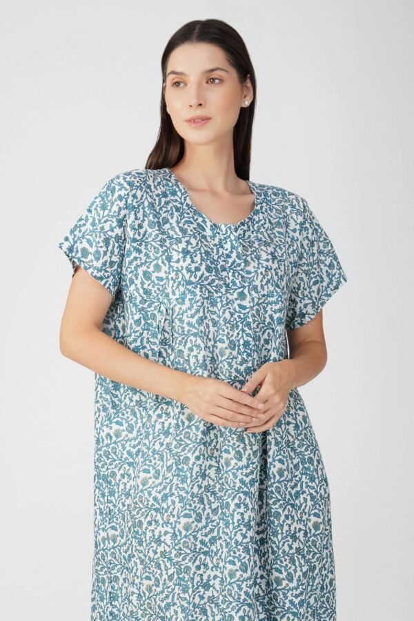 1.3 Blue - Zipper Closure Nighty D1