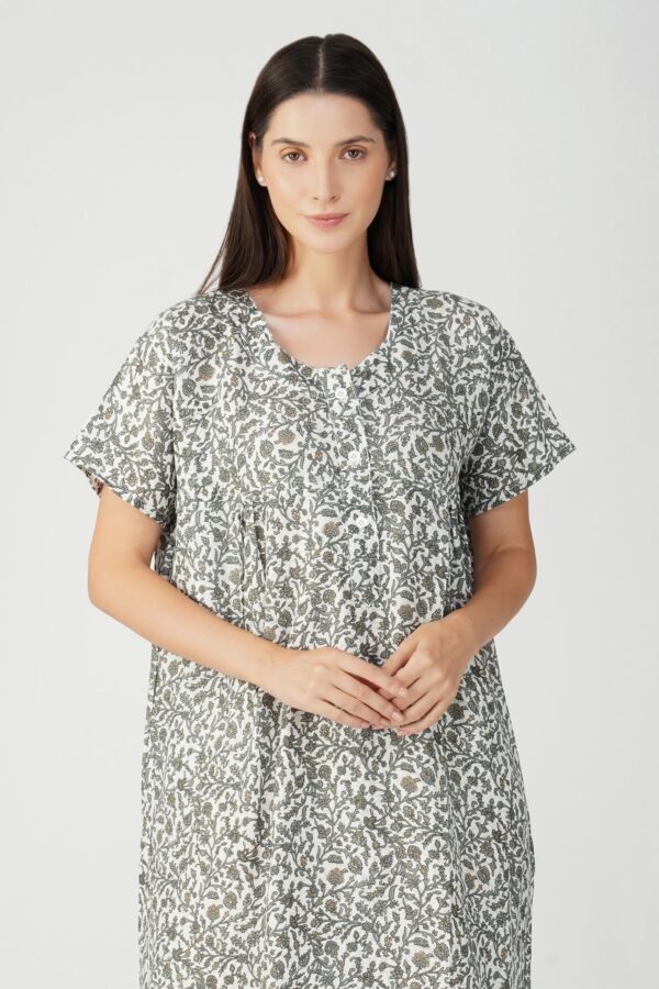 1.3 Grey - Button Closure Nighty D1