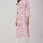 1.3 Pink - Kurti With Round Neck P1D1
