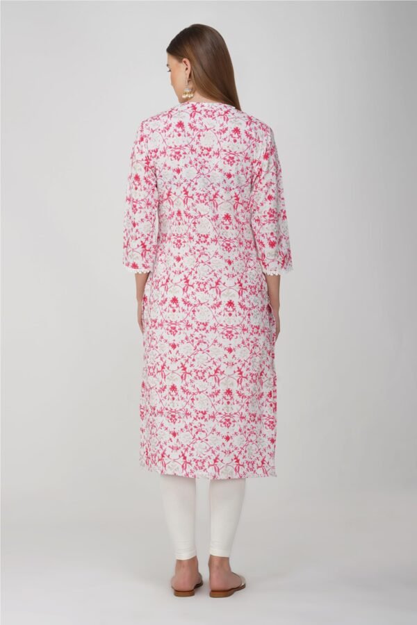 1.4 Pink - Kurti With Round Neck P1D1