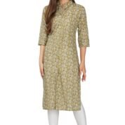 2.1 Golden Olive - Kurti With Collar P3
