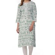 2.1 Green - Kurti With Round Neck P1D1