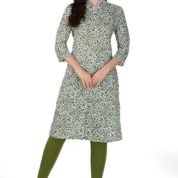 2.1 Olive Green - Kurti With Collar P1