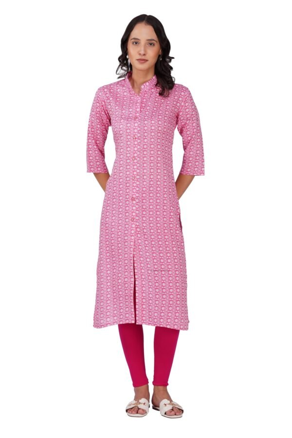 2.1 Pink - Kurti With Collar P4