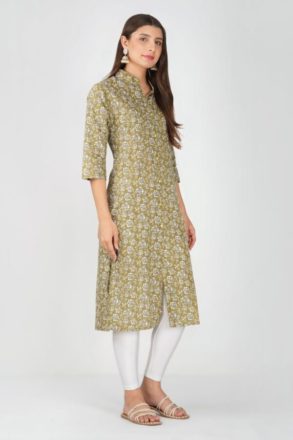 2.2 Golden Olive - Kurti With Collar P3