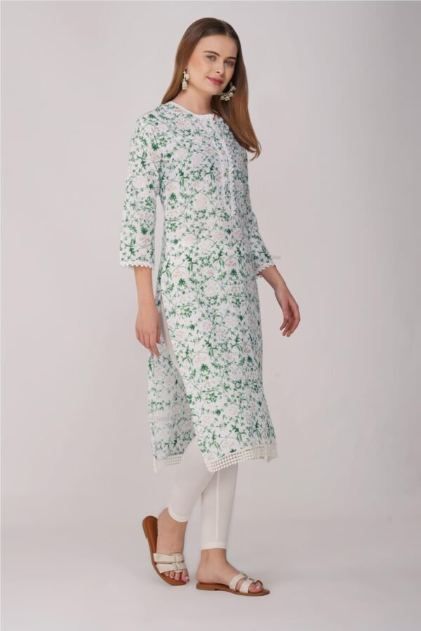 2.2 Green - Kurti With Round Neck P1D1