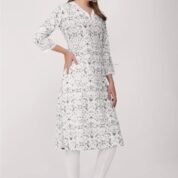 2.2 Grey - Kurti With V Neck P1D1