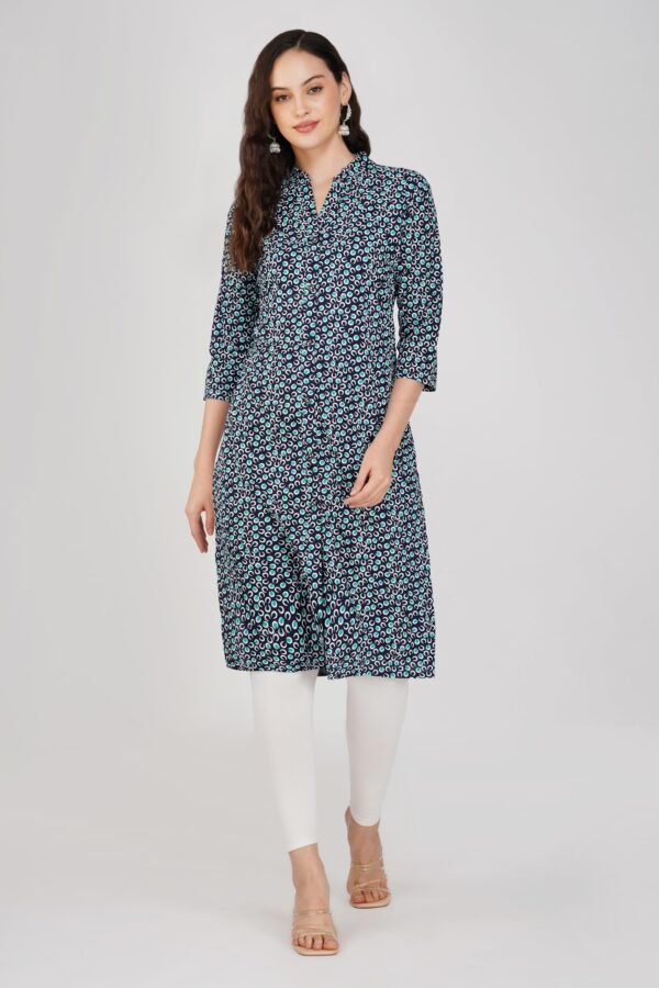 2.2 Navy Blue - Kurti With Collar P2