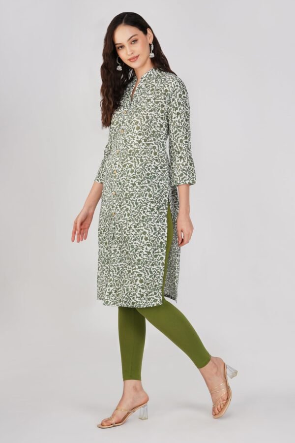 2.2 Olive Green - Kurti With Collar P1