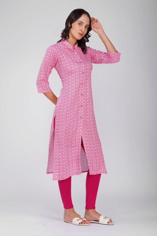 2.2 Pink - Kurti With Collar P4