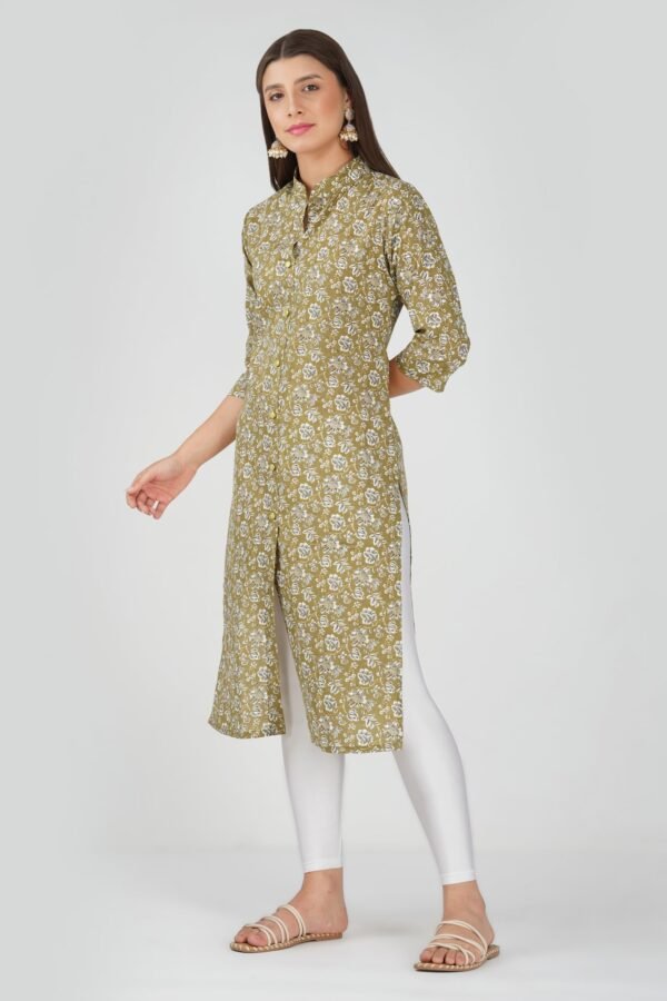2.3 Golden Olive - Kurti With Collar P3