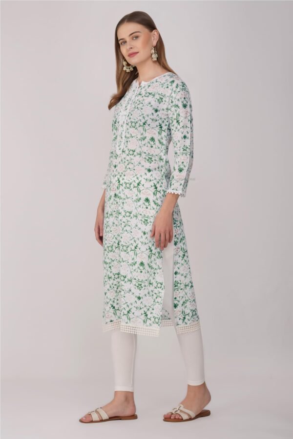 2.3 Green - Kurti With Round Neck P1D1