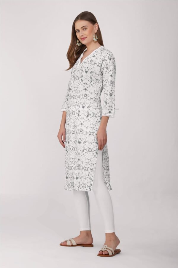 2.3 Grey - Kurti With V Neck P1D1