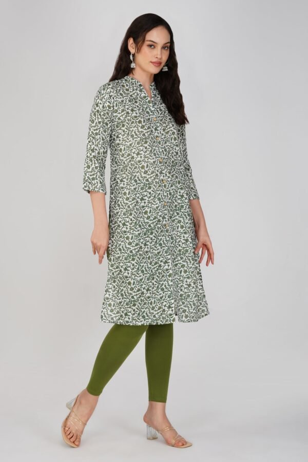 2.3 Olive Green - Kurti With Collar P1