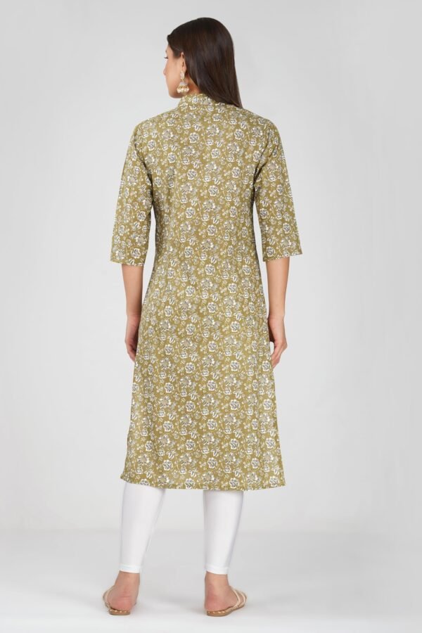2.4 Golden Olive - Kurti With Collar P3