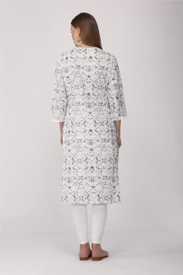 2.4 Grey - Kurti With V Neck P1D1