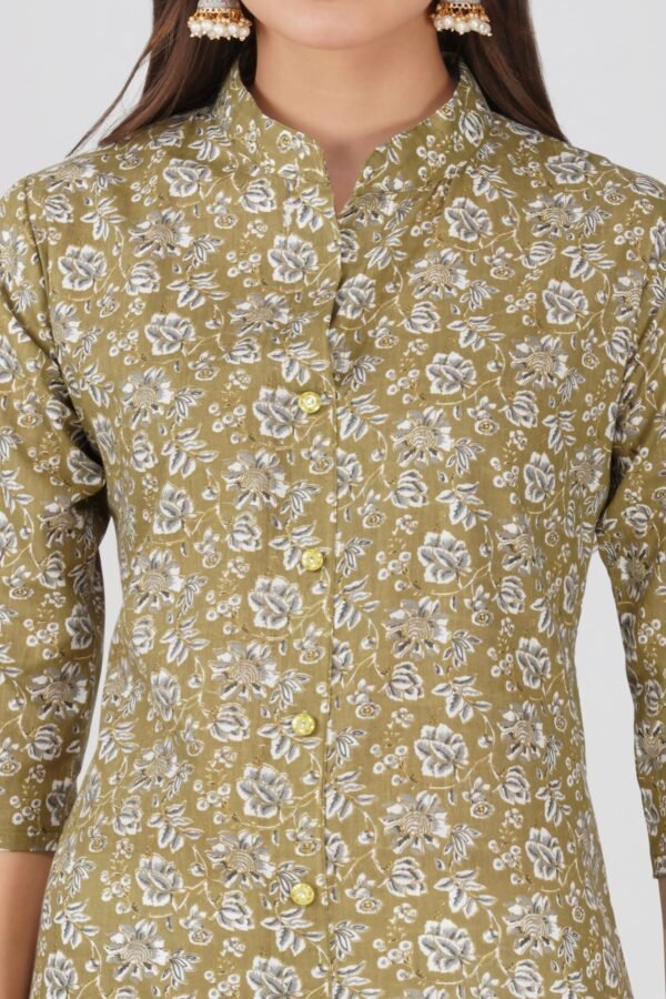 2.5 Golden Olive - Kurti With Collar P3