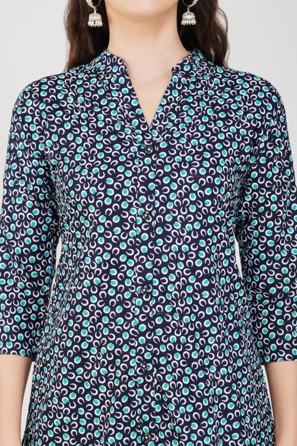 2.5 Navy Blue - Kurti With Collar P2