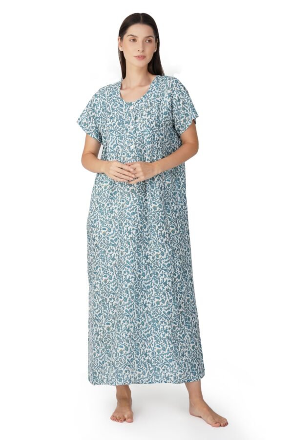 3.1 Blue - Button Closure Nighty D1