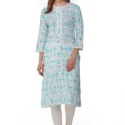 3.1 Blue - Kurti With Round Neck P1D1