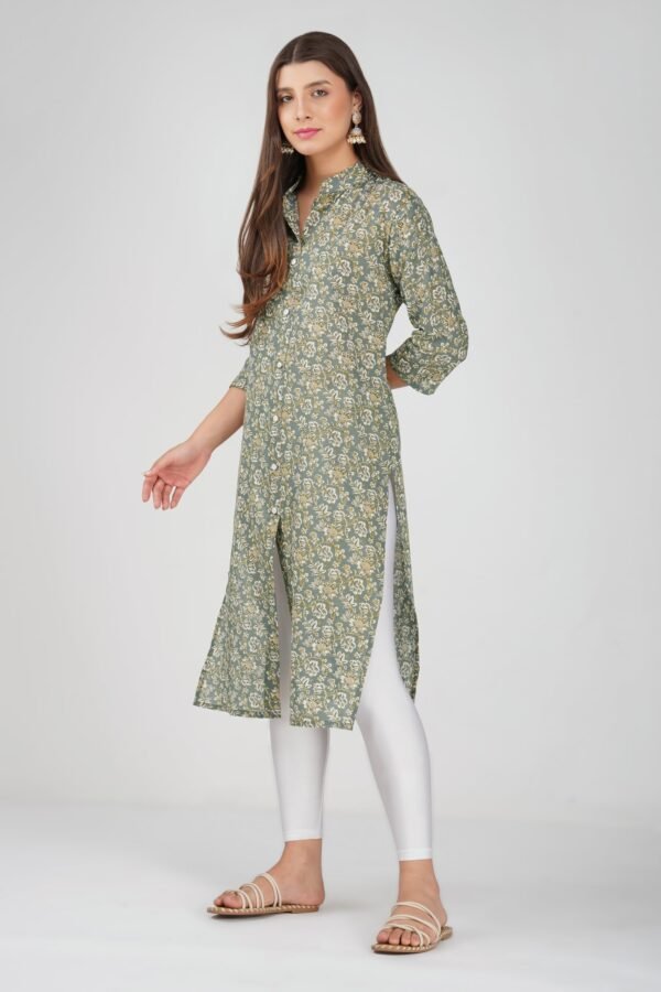 3.3 Grey - Kurti With Collar P3