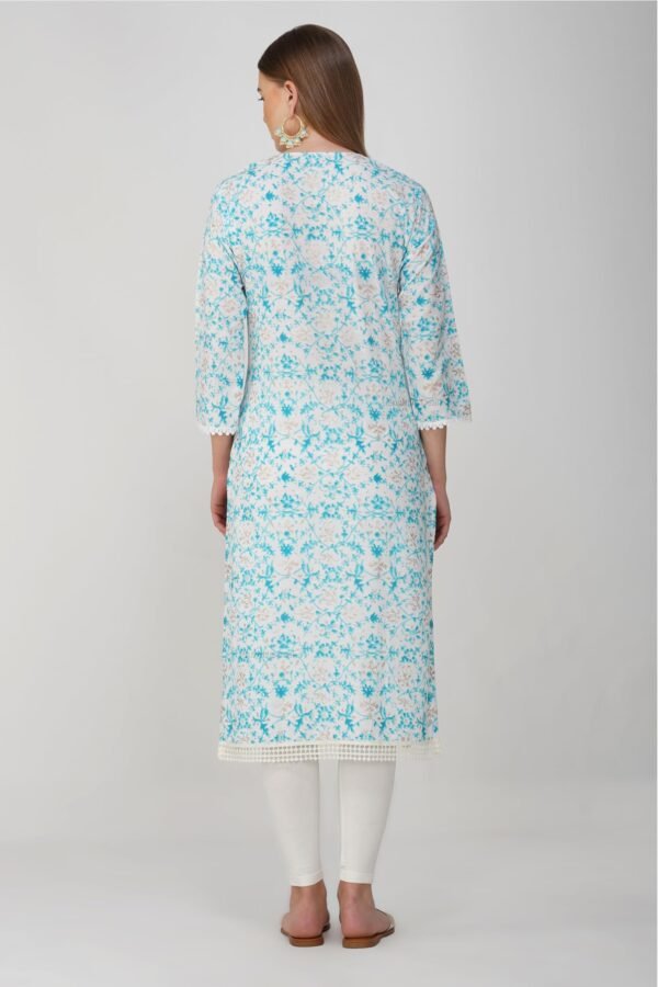 3.4 Blue - Kurti With Round Neck P1D1