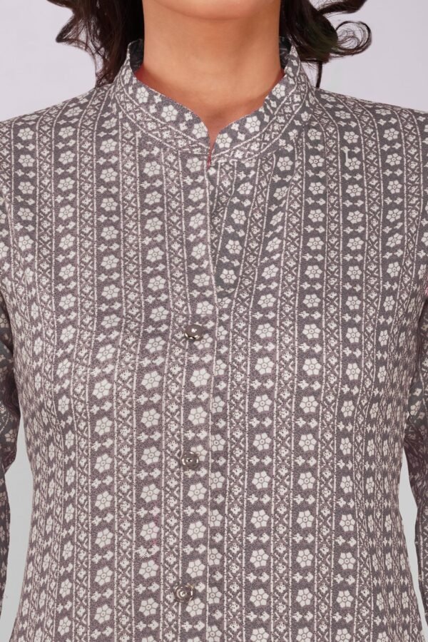 3.4 Grey - Kurti With Collar P4