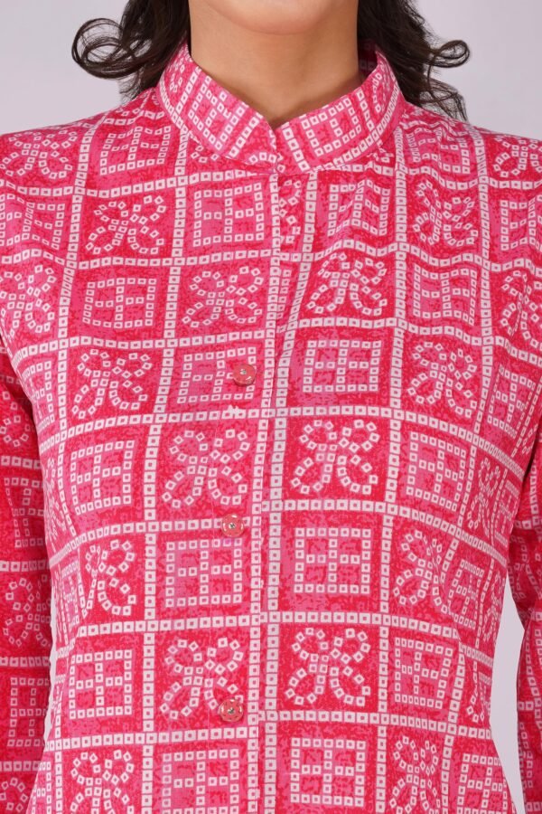 3.4 Pink - Kurti With Collar P5