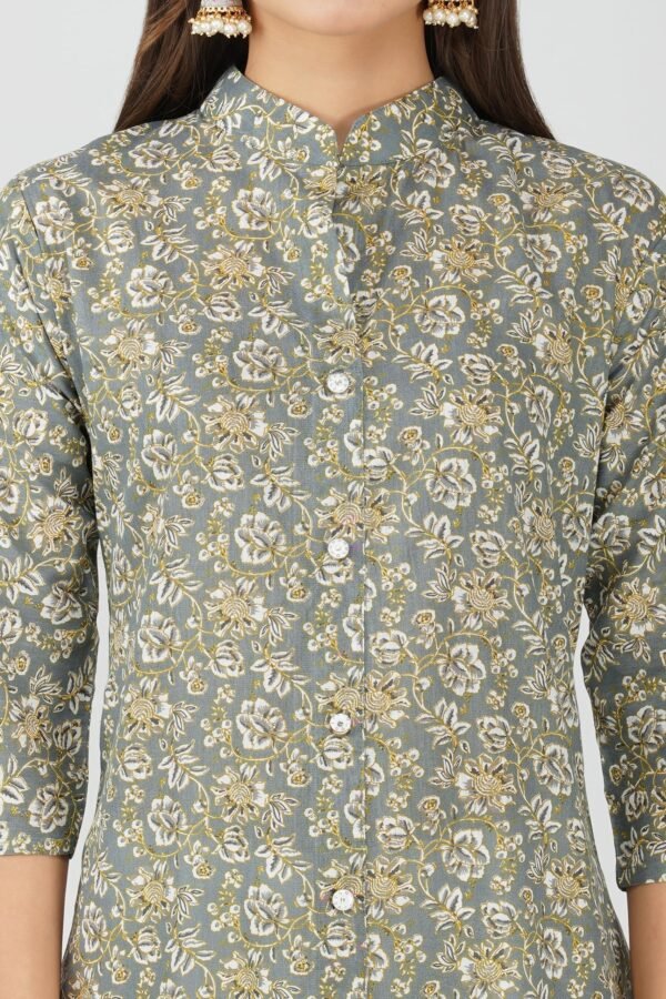 3.5 Grey - Kurti With Collar P3