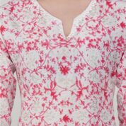 3.5 Pink - Kurti With V Neck P1D1