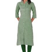 4.1 Forest Green - Kurti With Collar P4