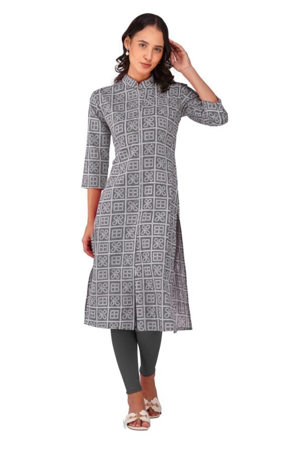 4.1 Grey - Kurti With Collar P5
