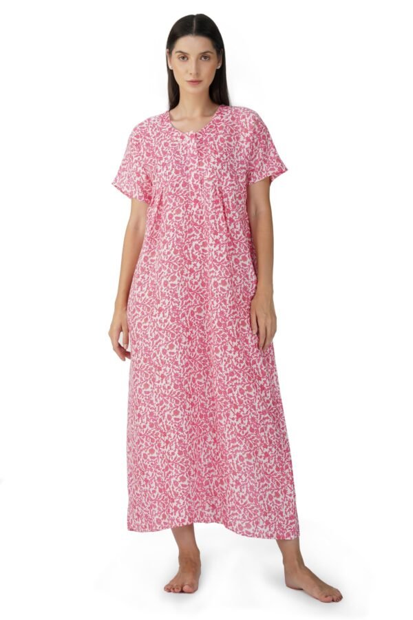 4.1 Pink - Zipper Closure Nighty D1