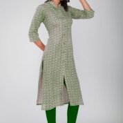 4.2 Forest Green - Kurti With Collar P4