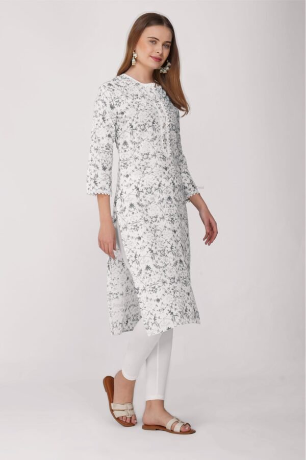 4.2 Grey - Kurti With Round Neck P1D1