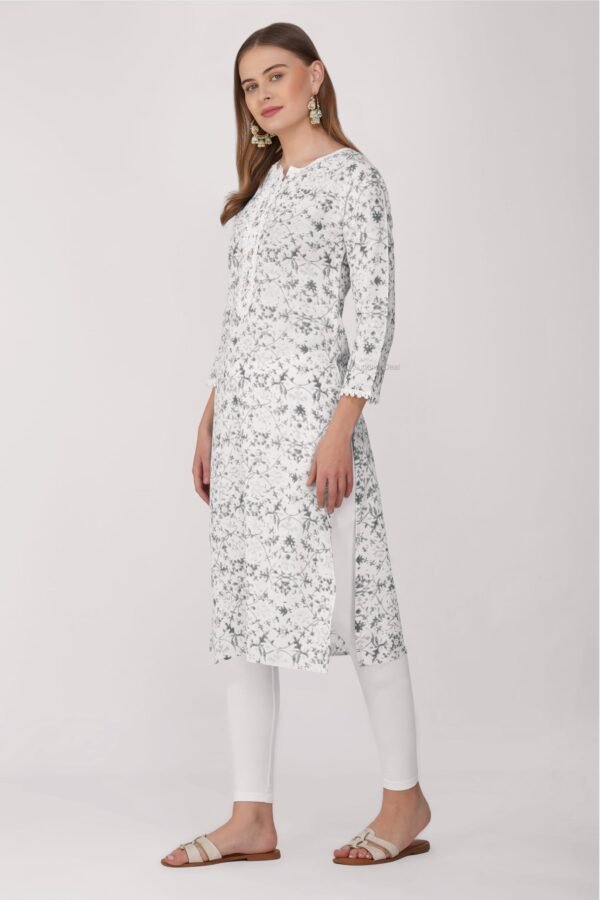 4.3 Grey - Kurti With Round Neck P1D1