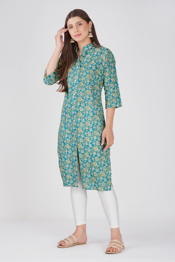 4.3 Munsell Blue - Kurti With Collar P3
