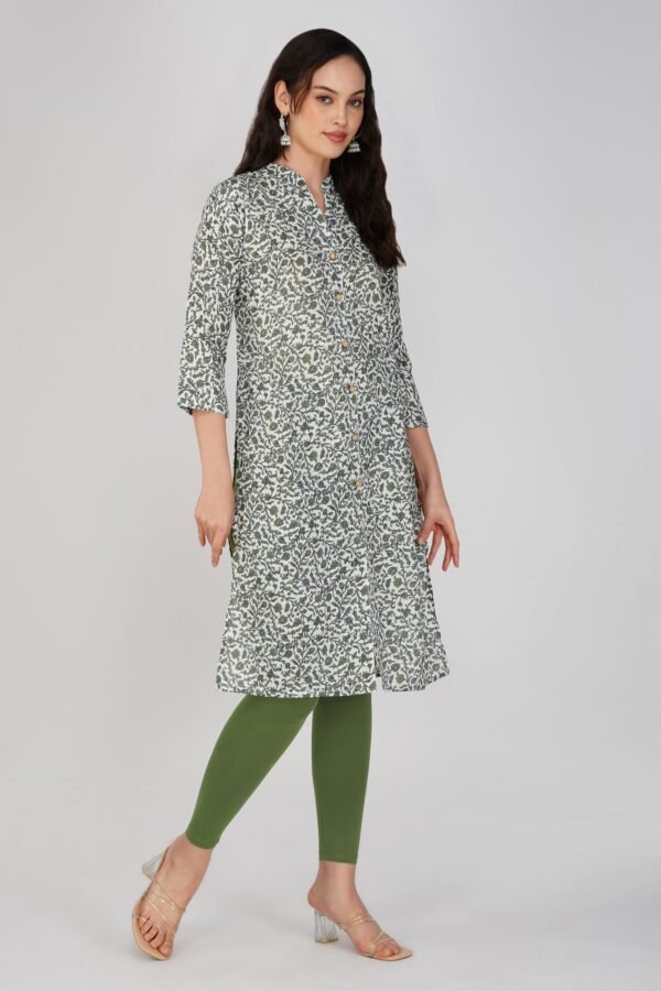 4.3 Olive Grey - Kurti With Collar P1