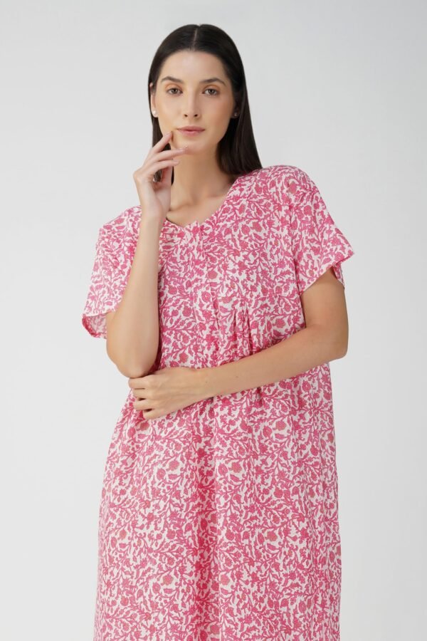 4.3 Pink - Zipper Closure Nighty D1