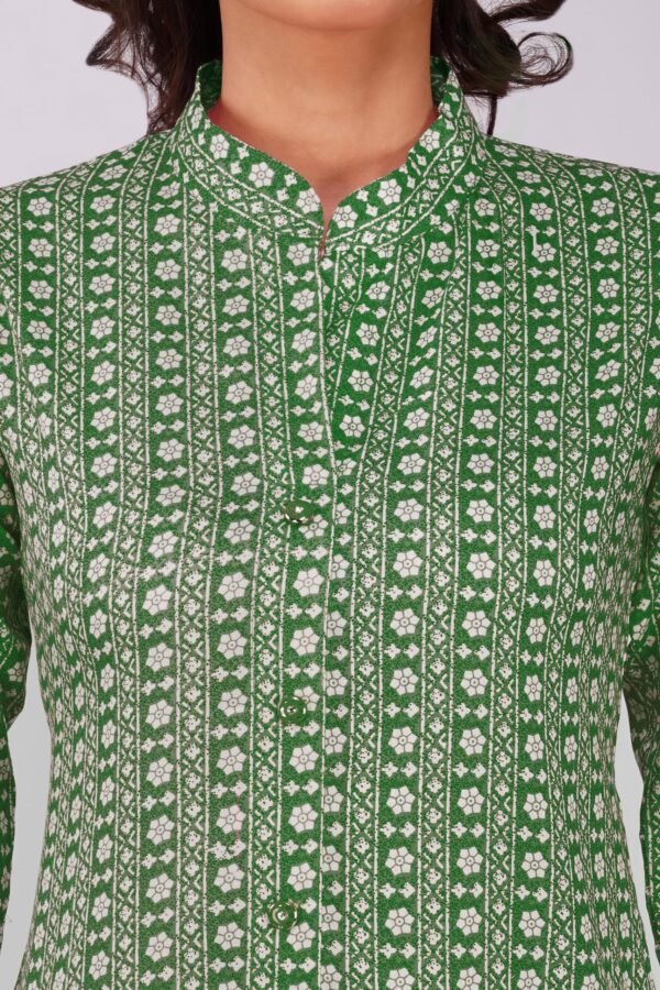 4.4 Forest Green - Kurti With Collar P4
