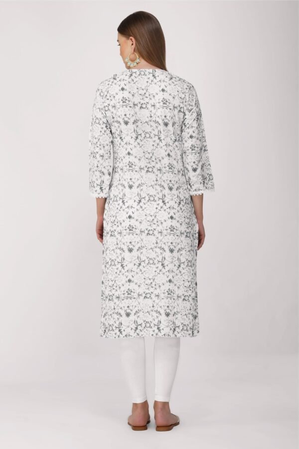 4.4 Grey - Kurti With Round Neck P1D1