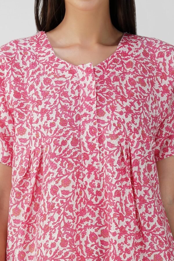 4.5 Pink - Zipper Closure Nighty D1