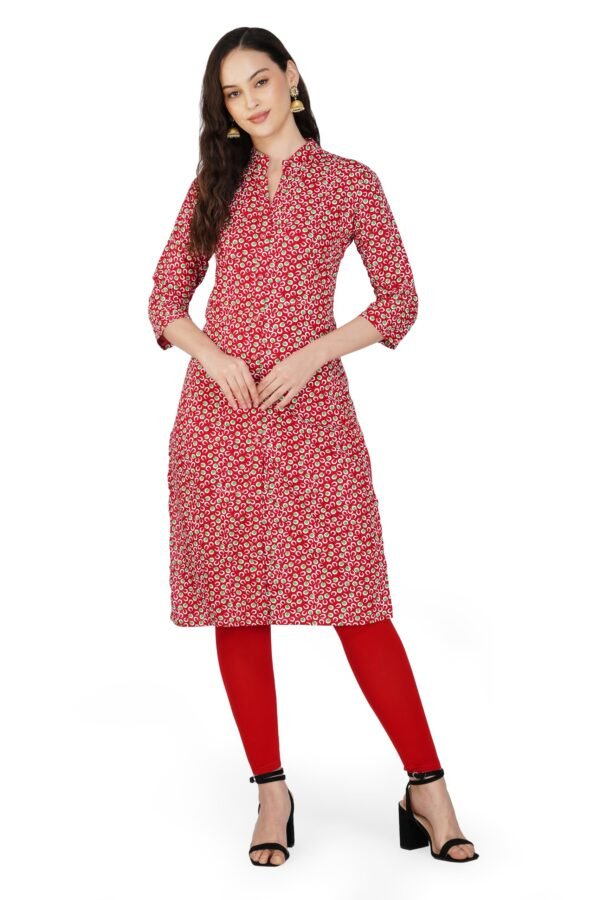 5.1 Red - Kurti With Collar P2