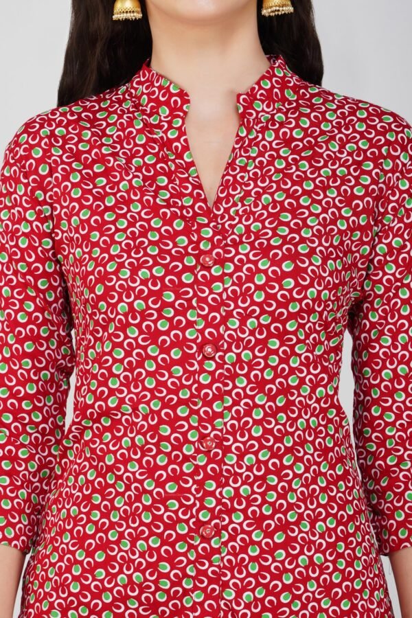 5.5 Red - Kurti With Collar P2
