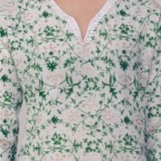 4.5 Green - Kurti With V Neck P1D1